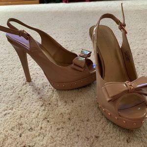 Blush Tan Bow Heels